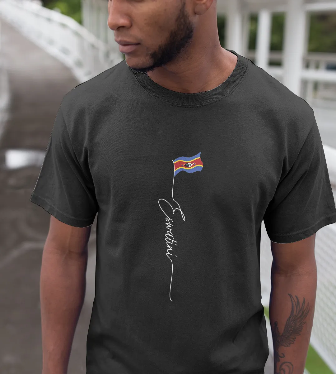 1sttheworld T-Shirt - Eswatini Flag T-Shirt Black A35