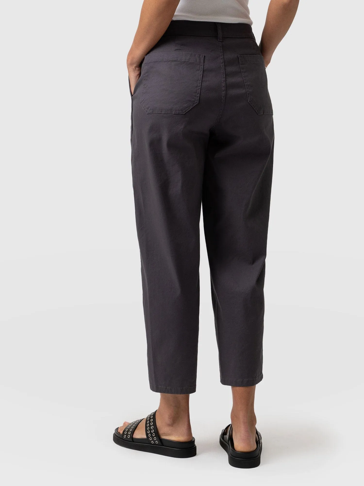 Alma Barrel Leg Chino - Charcoal