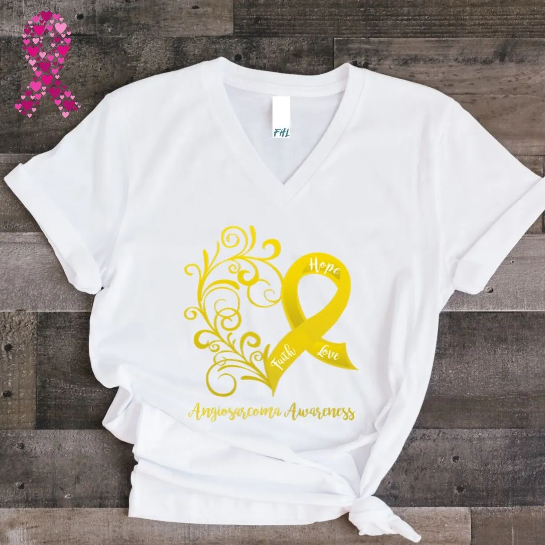 Angiosarcoma Awareness V-Neck T-Shirt