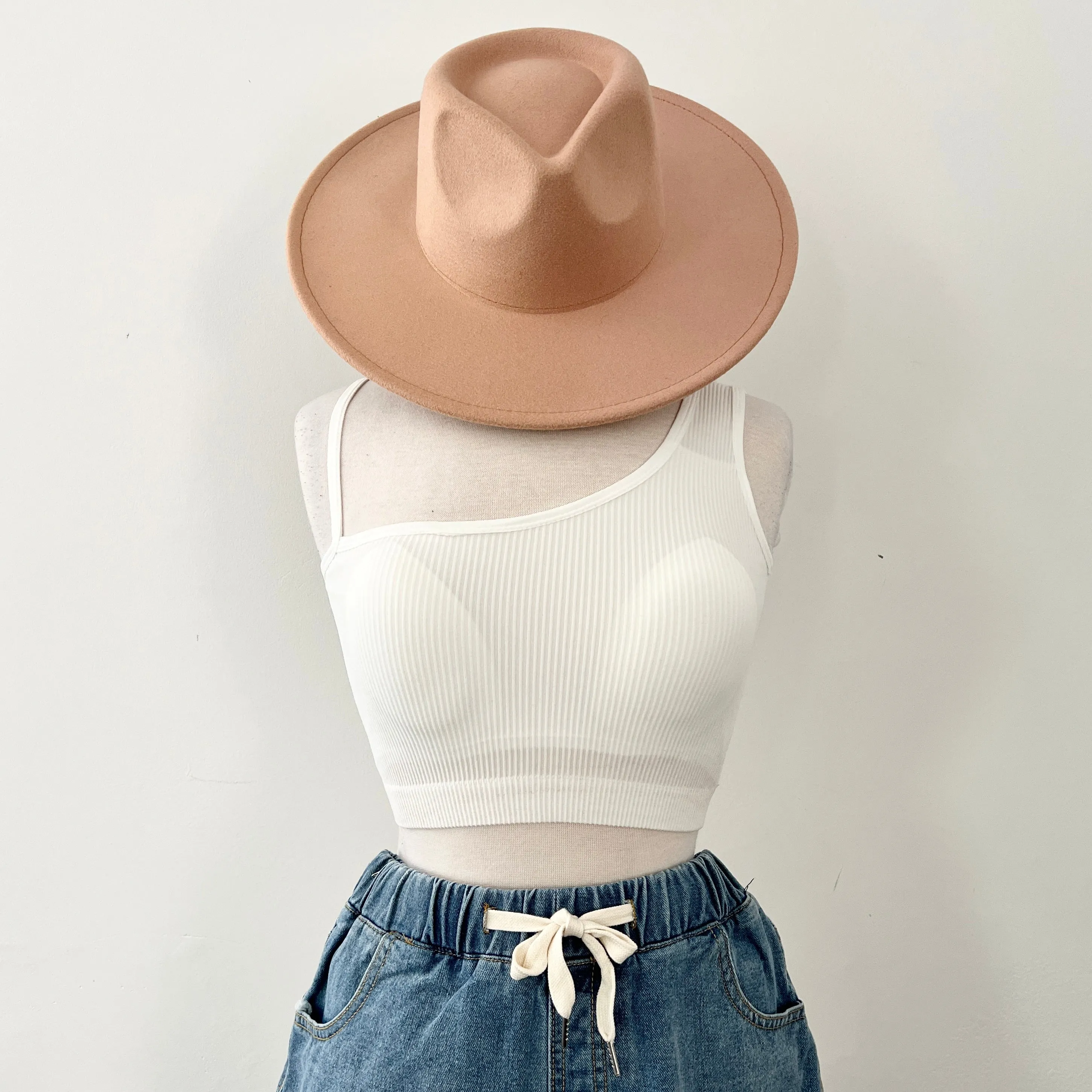 Asymmetric Crop Top - White