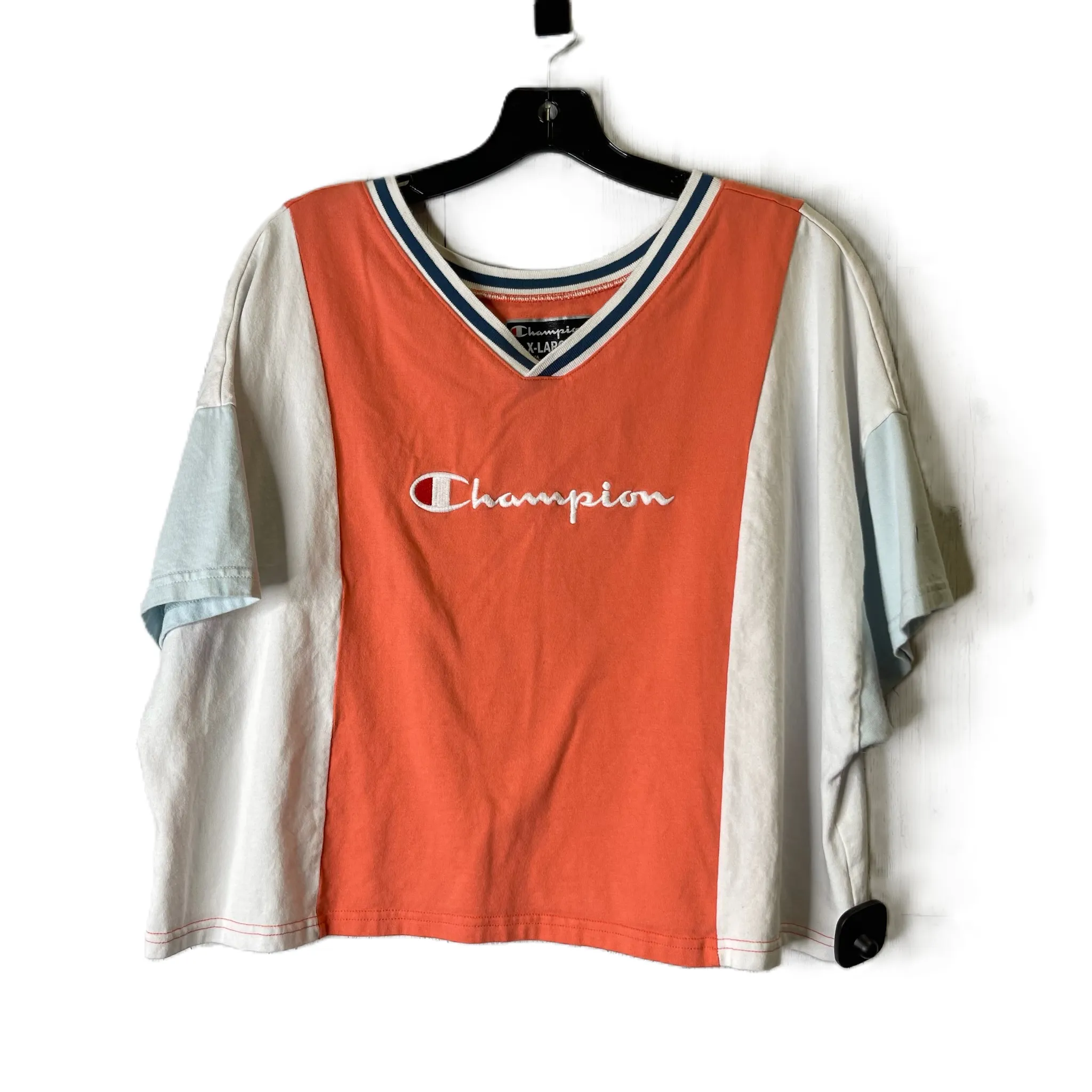 Athletic Top Short Sleeve By Champion In Peach, Size: Xl