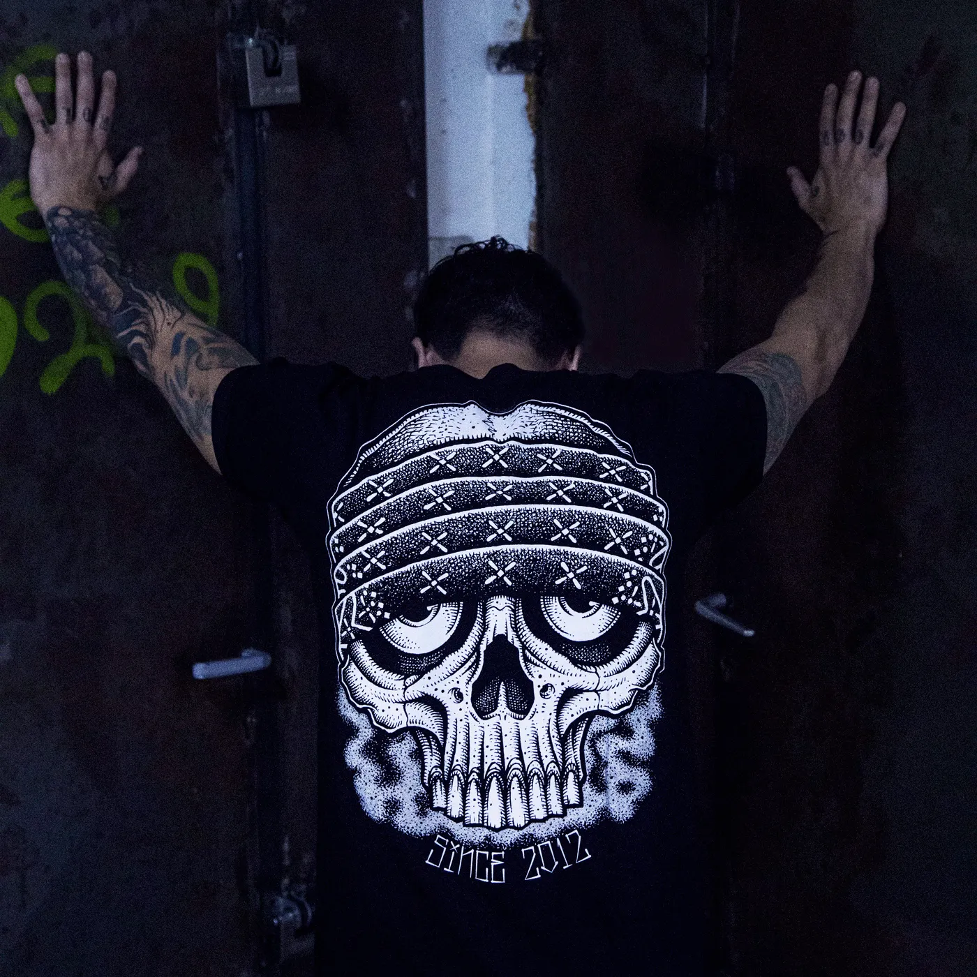 Bandana Skull V2.0 T-Shirt (Pure Black/Organic Cotton)