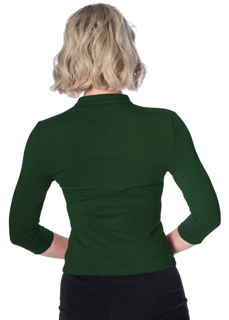 Banned Peekaboo 40's Top Dark Green