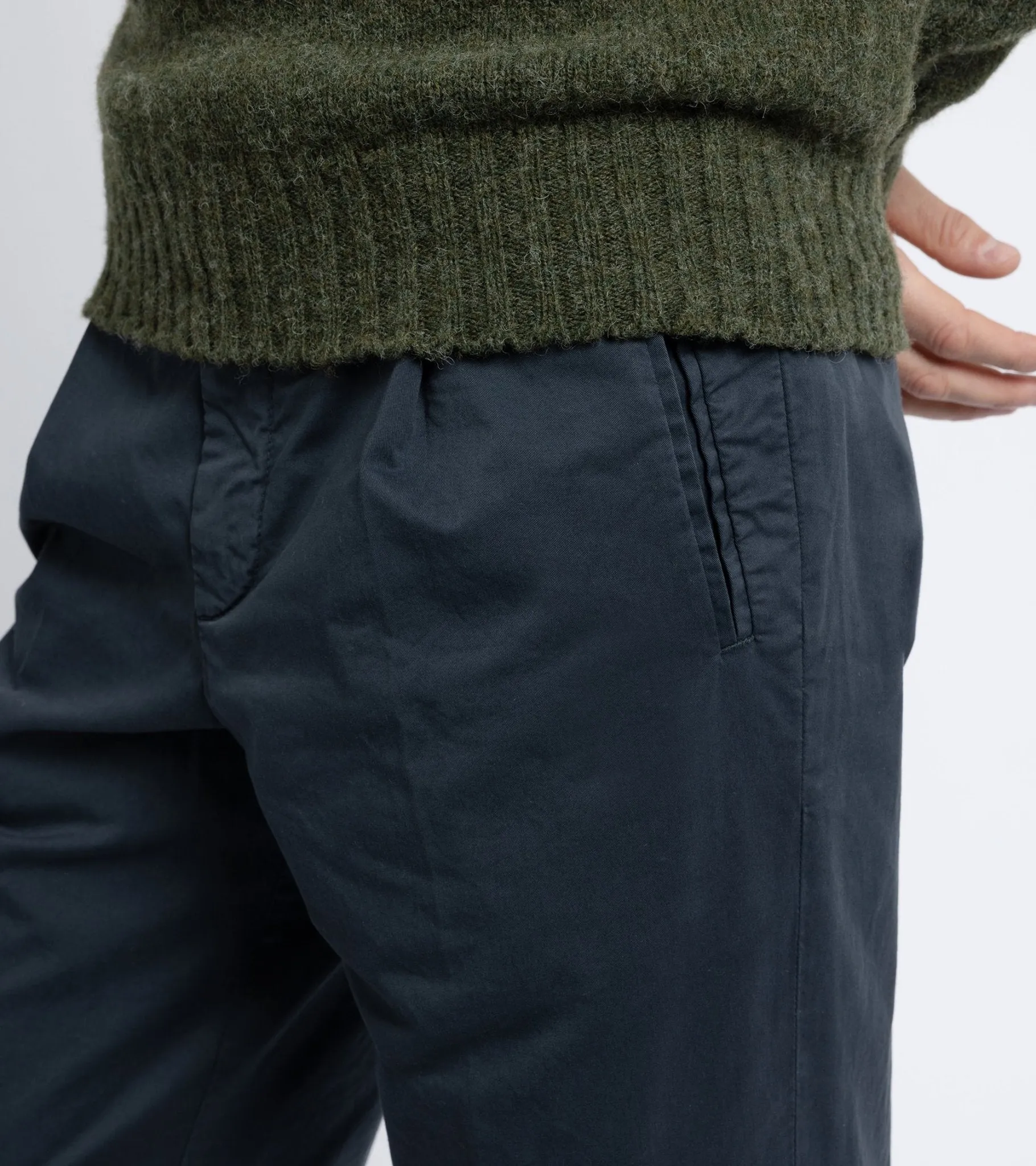 Barena Masco Trevo Cotton Twill Trousers: Navy