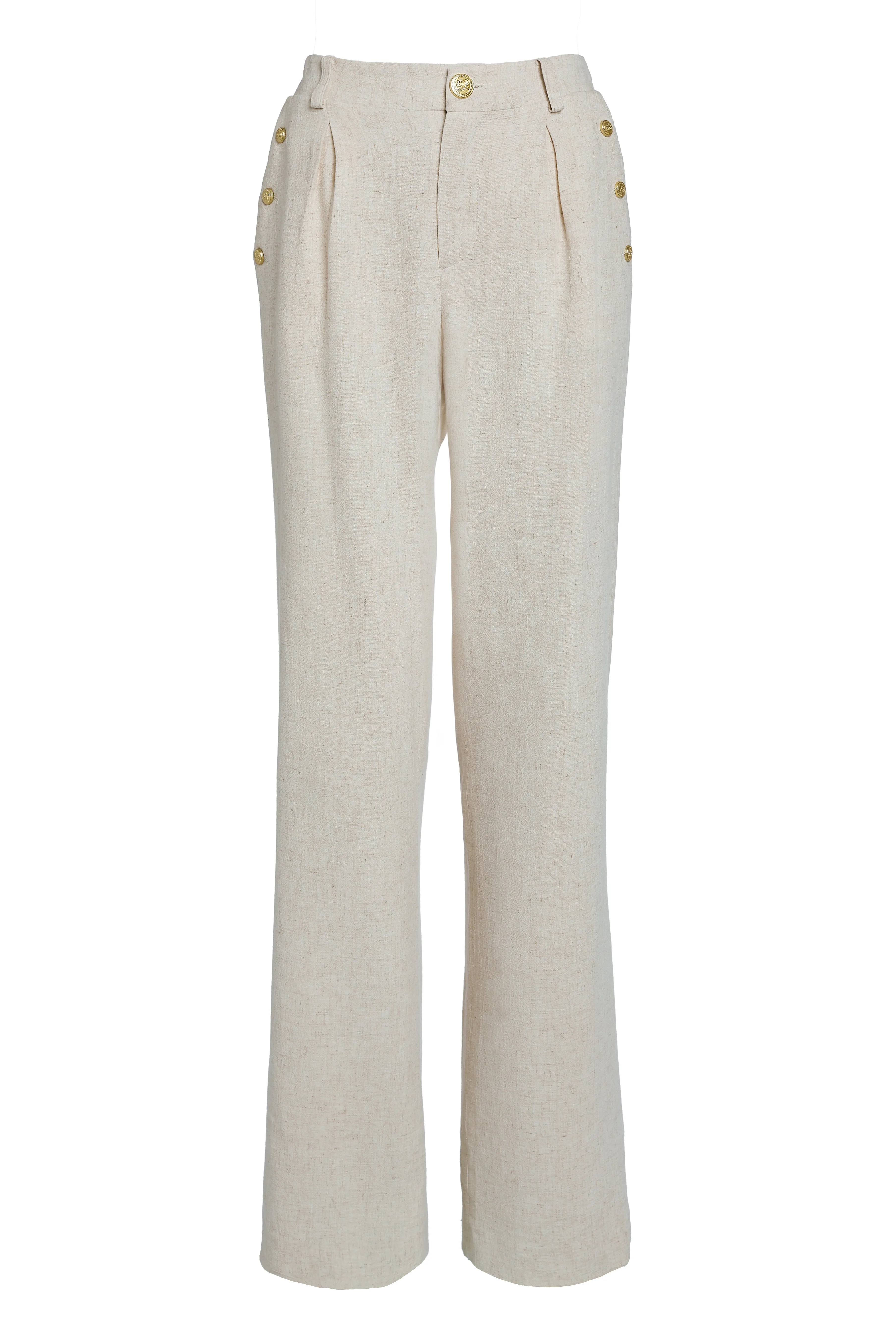 Belgravia Wide Leg Trouser (Natural Linen)