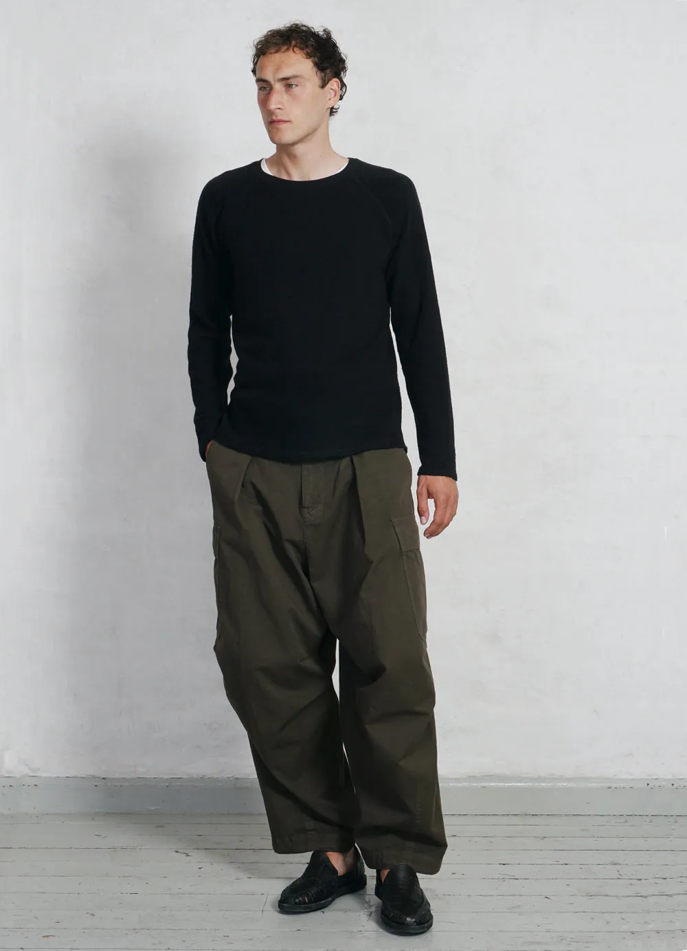 BENNY | Super Wide Ballon Trousers | Olive Drill