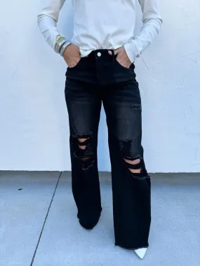 BLACK BLAKELEY DISTRESSED JEANS