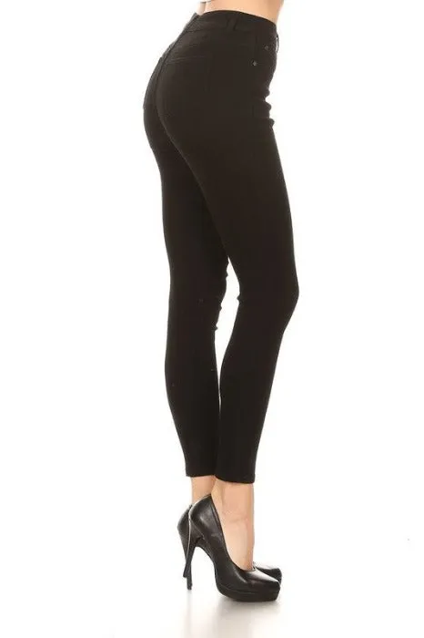 Black High Rise Cropped Skinny Jeans - EP3035