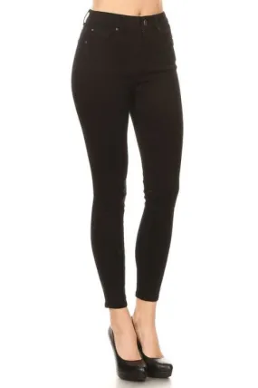 Black High Rise Cropped Skinny Jeans - EP3035