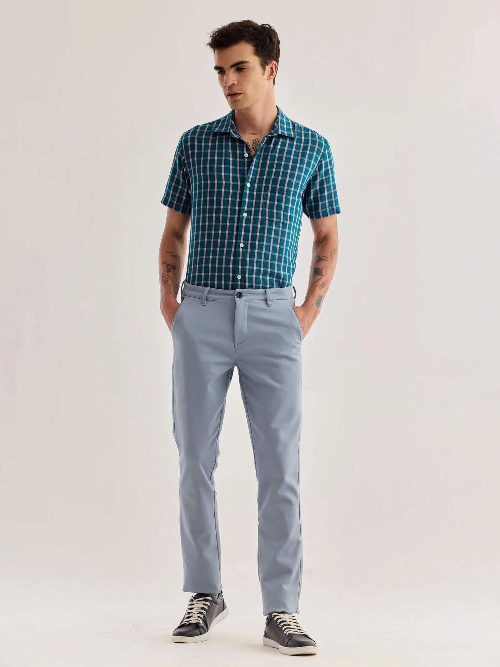 Blue Stretch Slim Fit Trouser