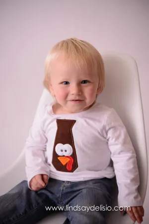 Boy Thanksgiving T Shirt / Bodysuit for Baby, Toddler & Child Turkey Tie