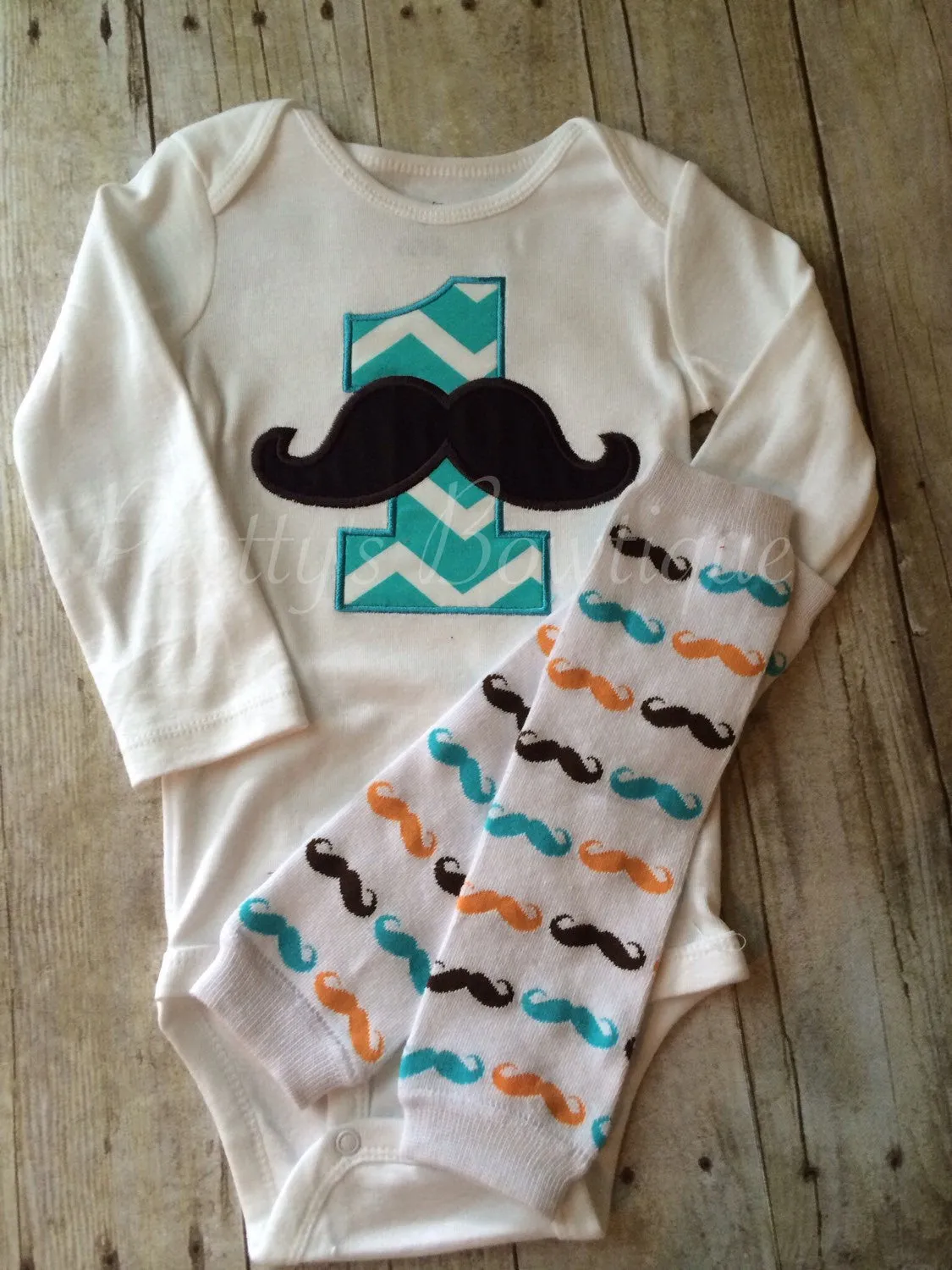 Boys Birthday outfit -- Mustache Birthday shirt -- If you Mustache ask Birthday Shirt with legwarmers you pick thread colors ANY AGE