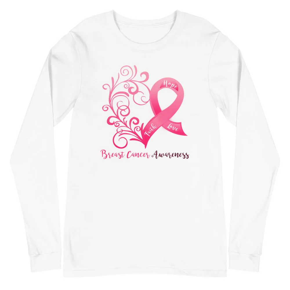 Breast Cancer Awareness Long Sleeve Tee - Light Colors