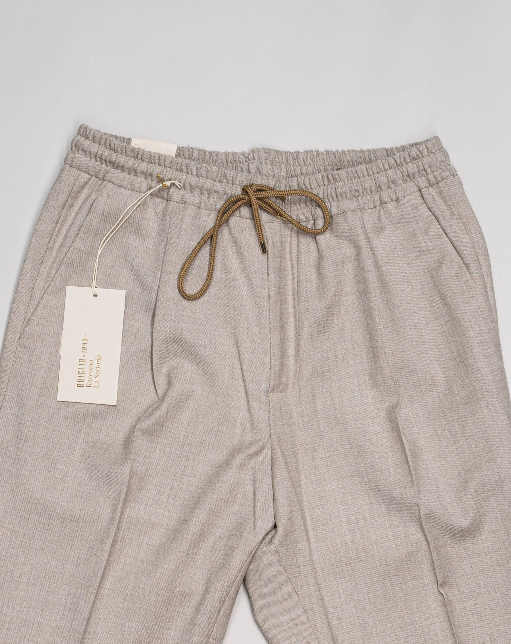 Briglia Drawstring Flannel Trousers / Oat