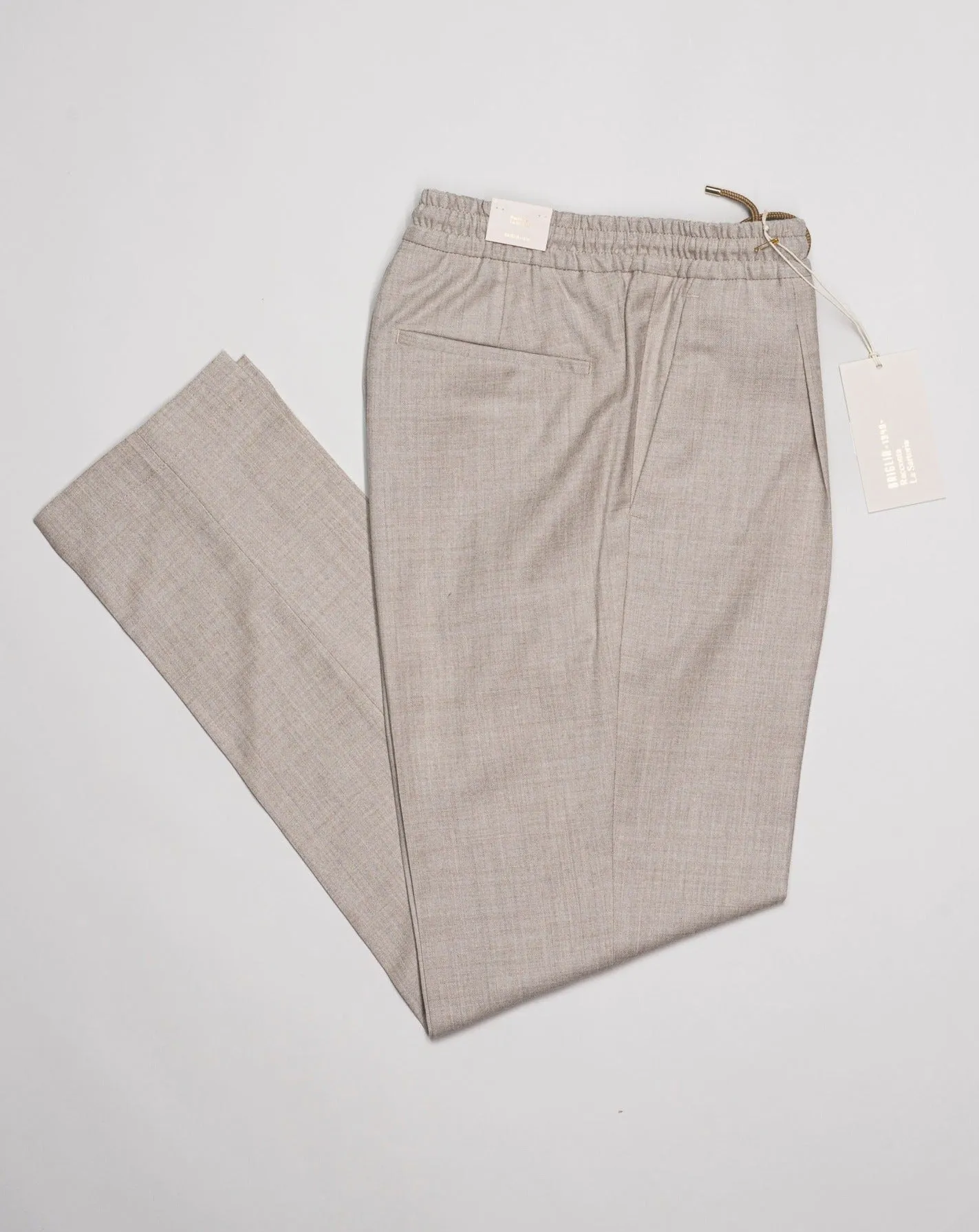 Briglia Drawstring Flannel Trousers / Oat