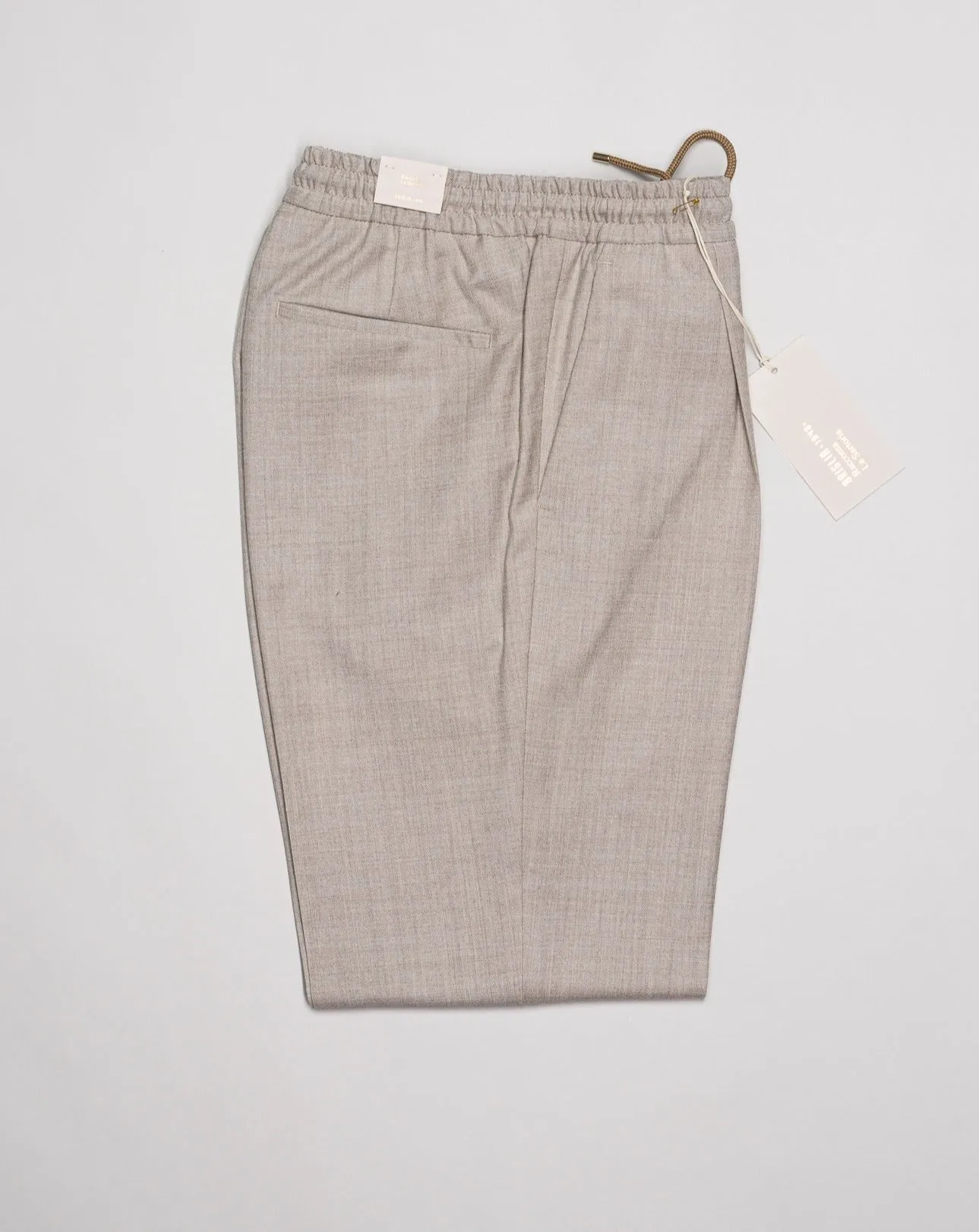 Briglia Drawstring Flannel Trousers / Oat