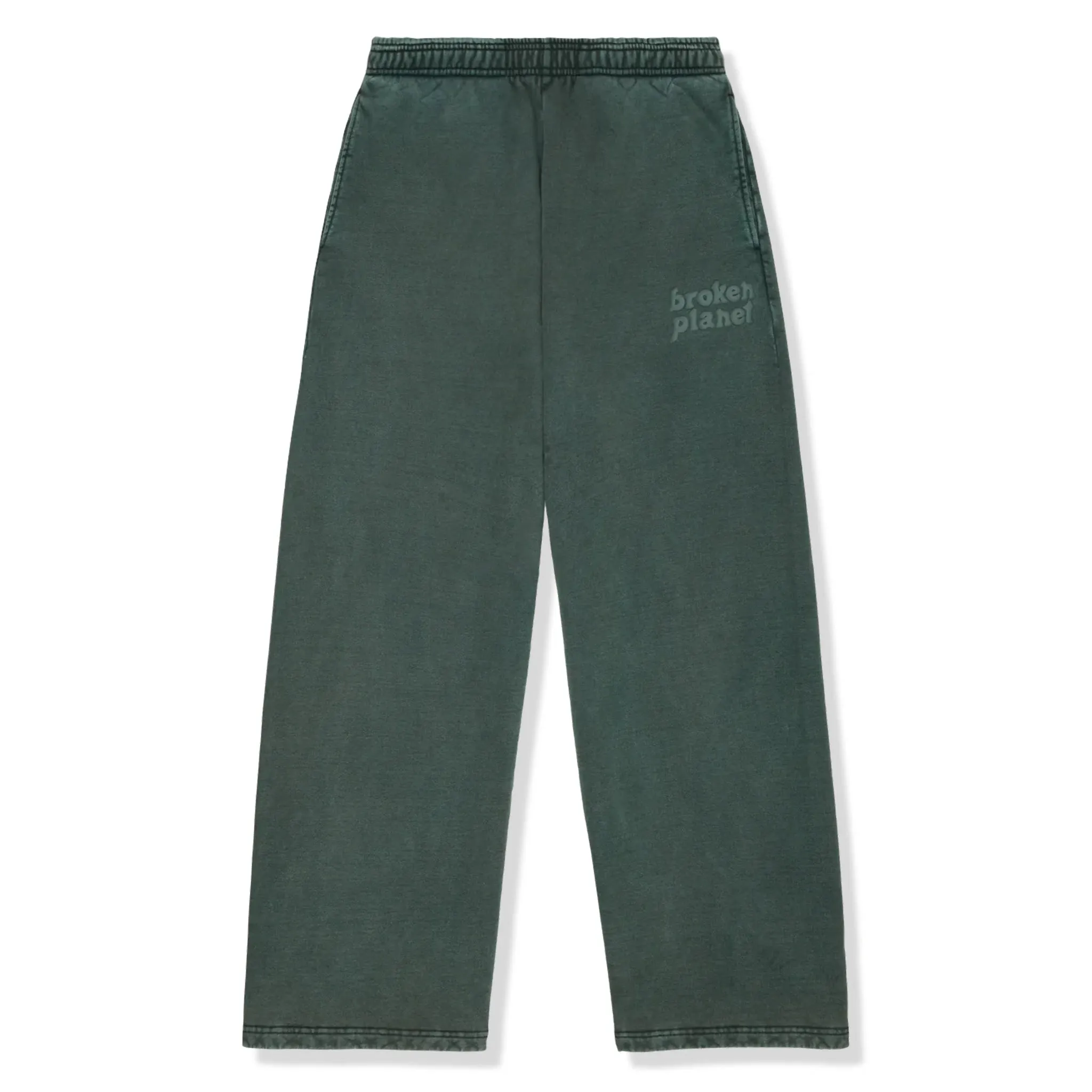 Broken Planet Basics Wide Leg Washed Emerald Sweatpants