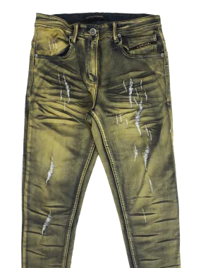 CHAMIKEY Golden Green Jeans