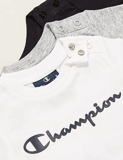 Champion 3 Legacy American Classic Logo short-sleeved children's t-shirt 305974 WW001 white-grey-blue