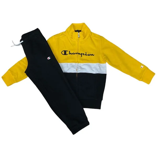 Champion Boys Yellow White Black Full Zip Brushed Sports Suit - Style 306036 YS011 LCO