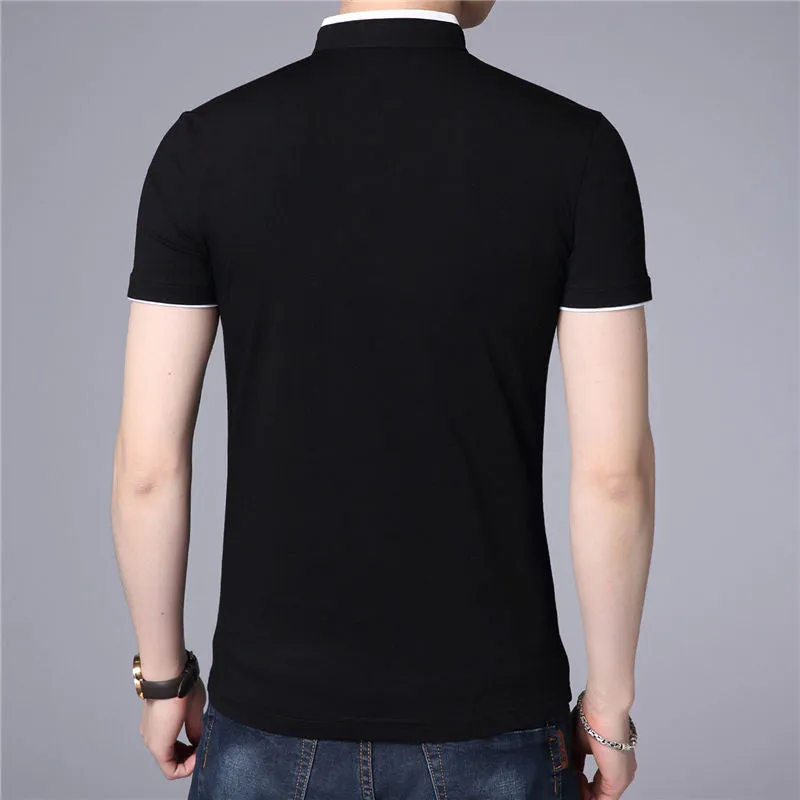 Collar Short Sleeve Tee Shirt Men Spring Summer New Style Top T-Shirts