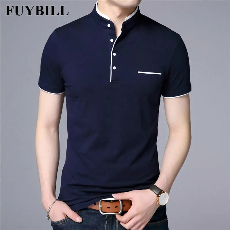 Collar Short Sleeve Tee Shirt Men Spring Summer New Style Top T-Shirts