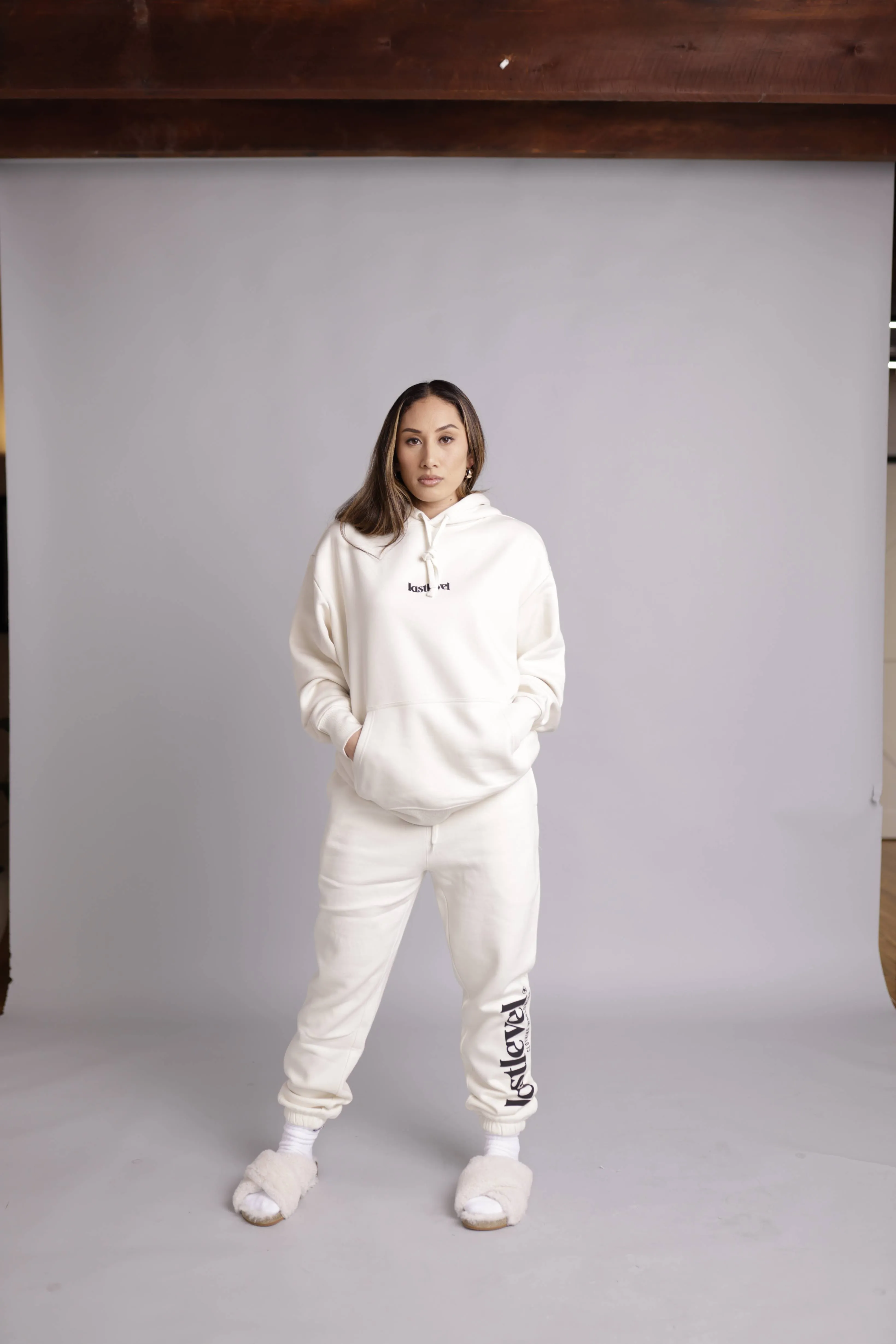 COMFY Fleece Track Pants - Off White