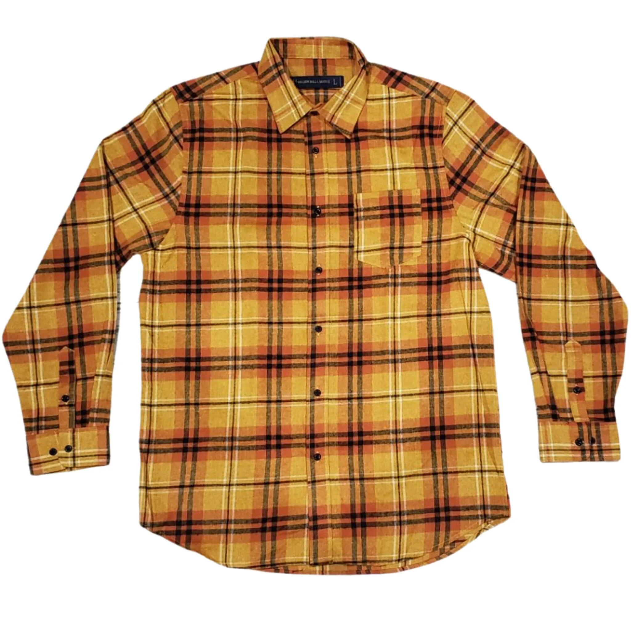 CREAM - Gold and Orange Flannel Long Sleeve Shirt