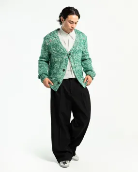 Cyrus Cardigan in White Sprayed Gree