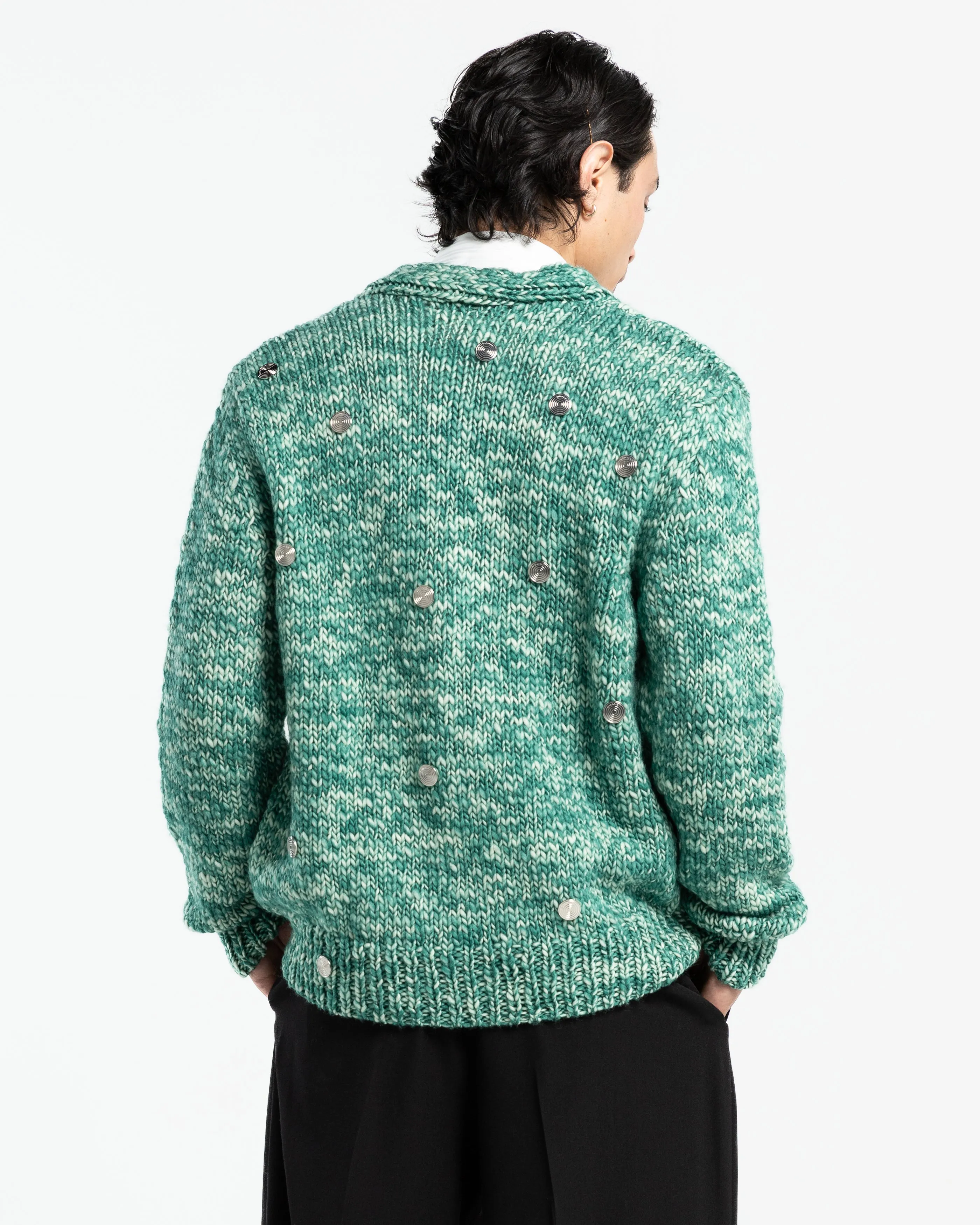 Cyrus Cardigan in White Sprayed Gree