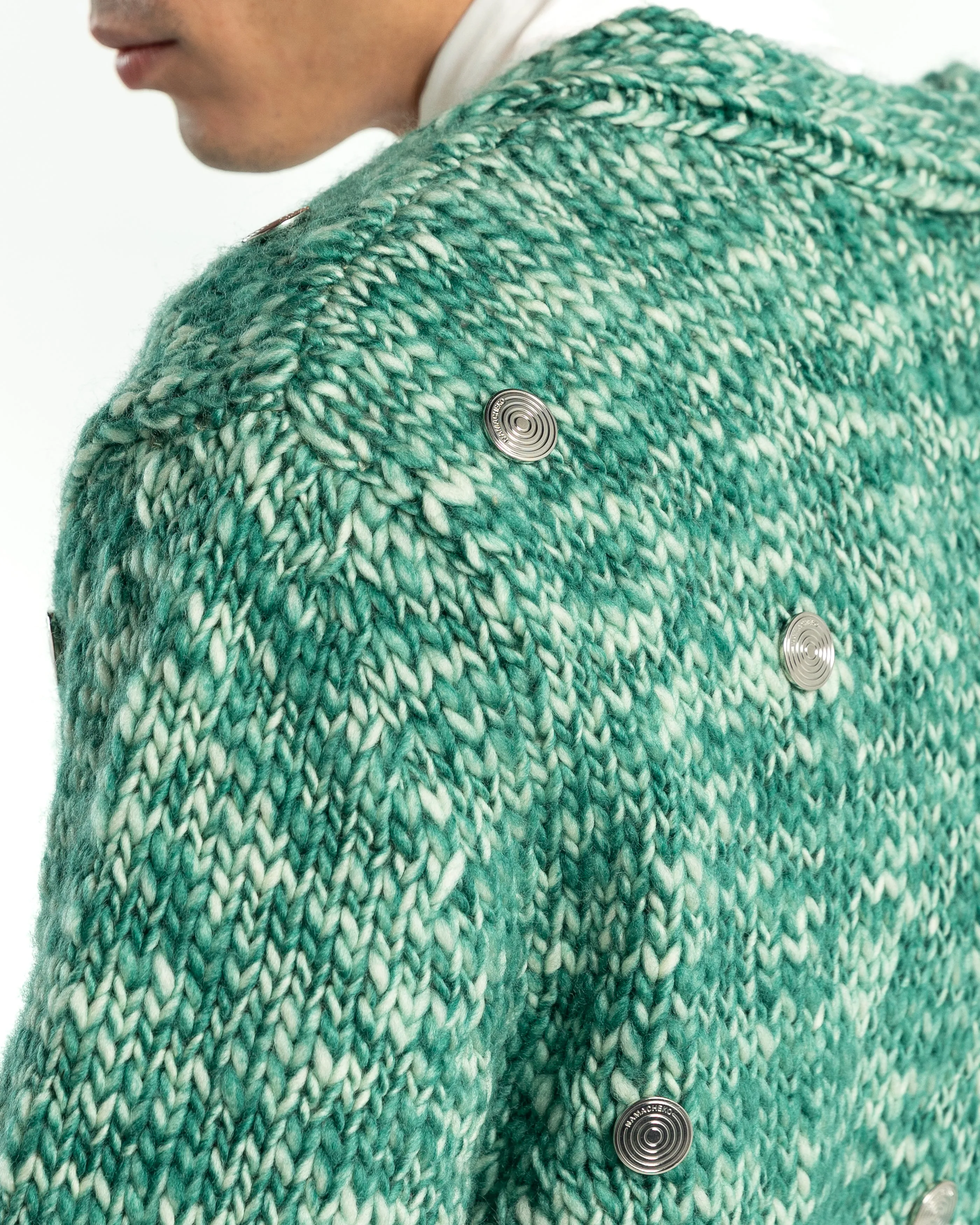 Cyrus Cardigan in White Sprayed Gree