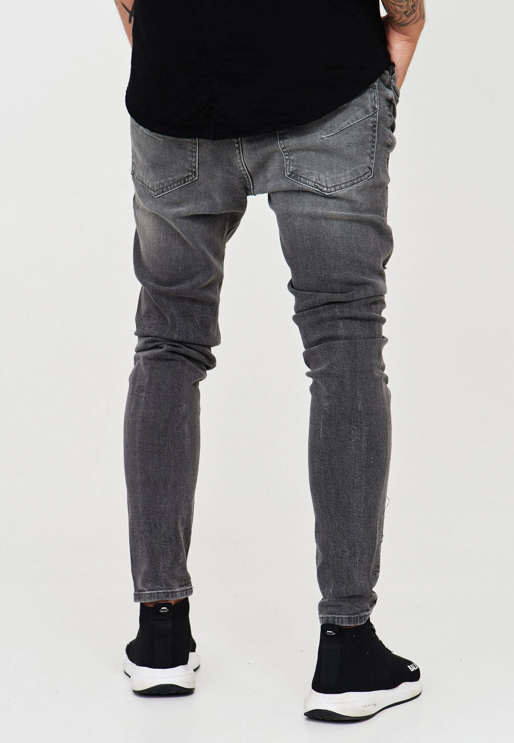 Destroyed Jeans Grau 3667