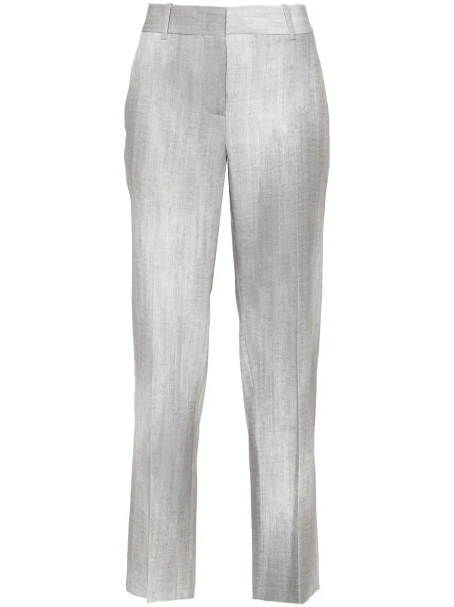 DISTRESSED-PRINT TAILORED TROUSERS