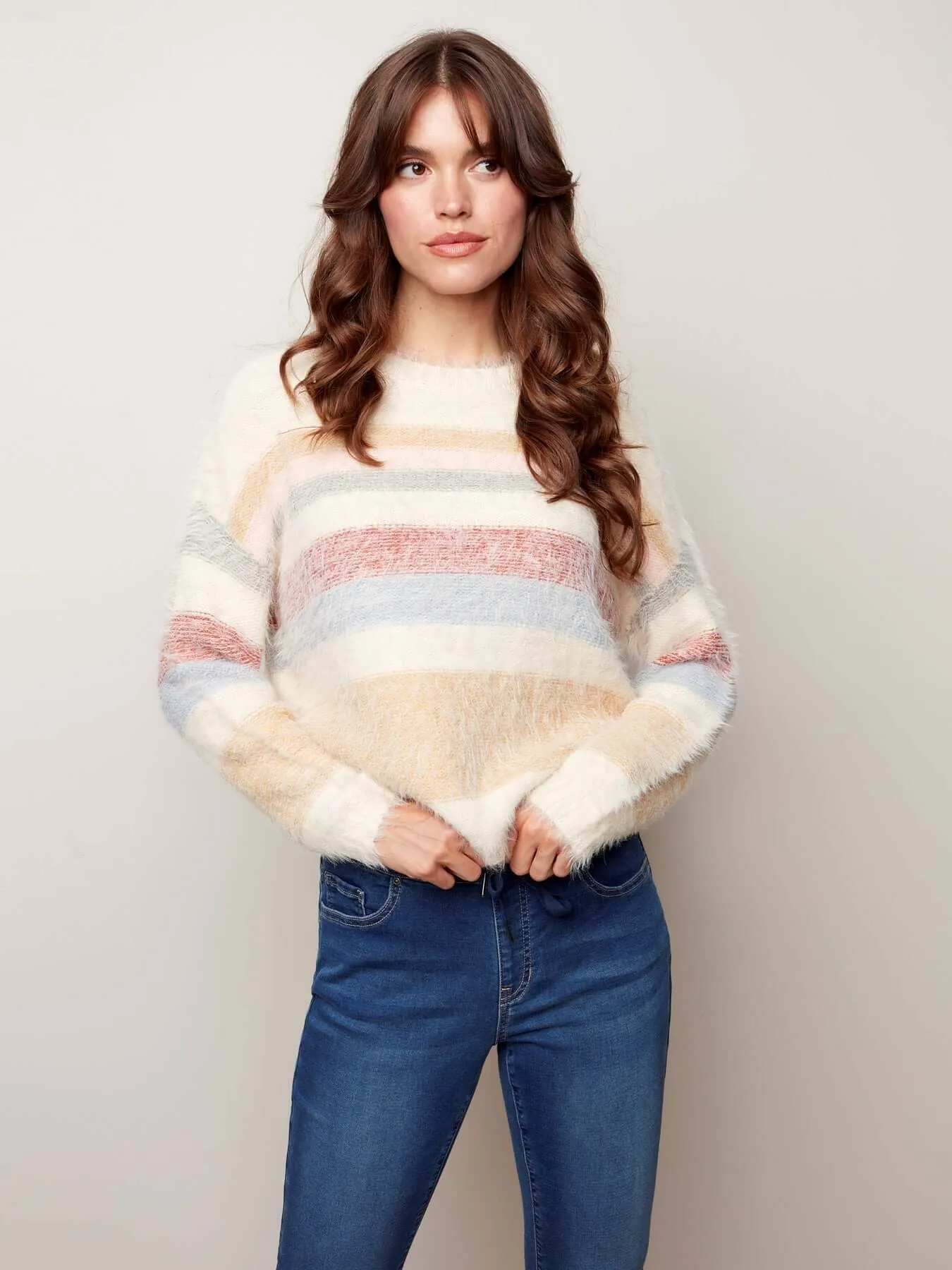 Fuzzy Stripe Sweater