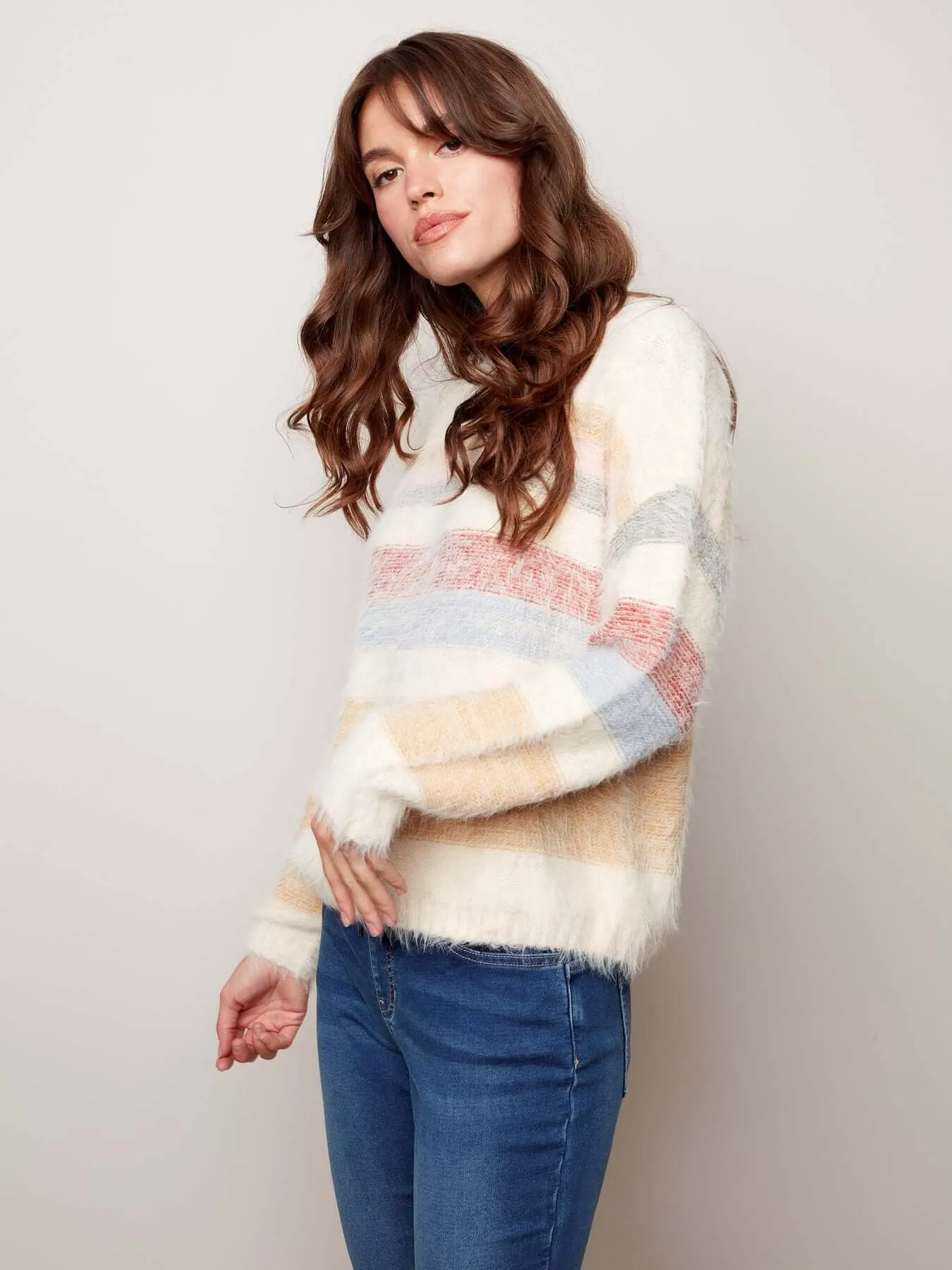 Fuzzy Stripe Sweater