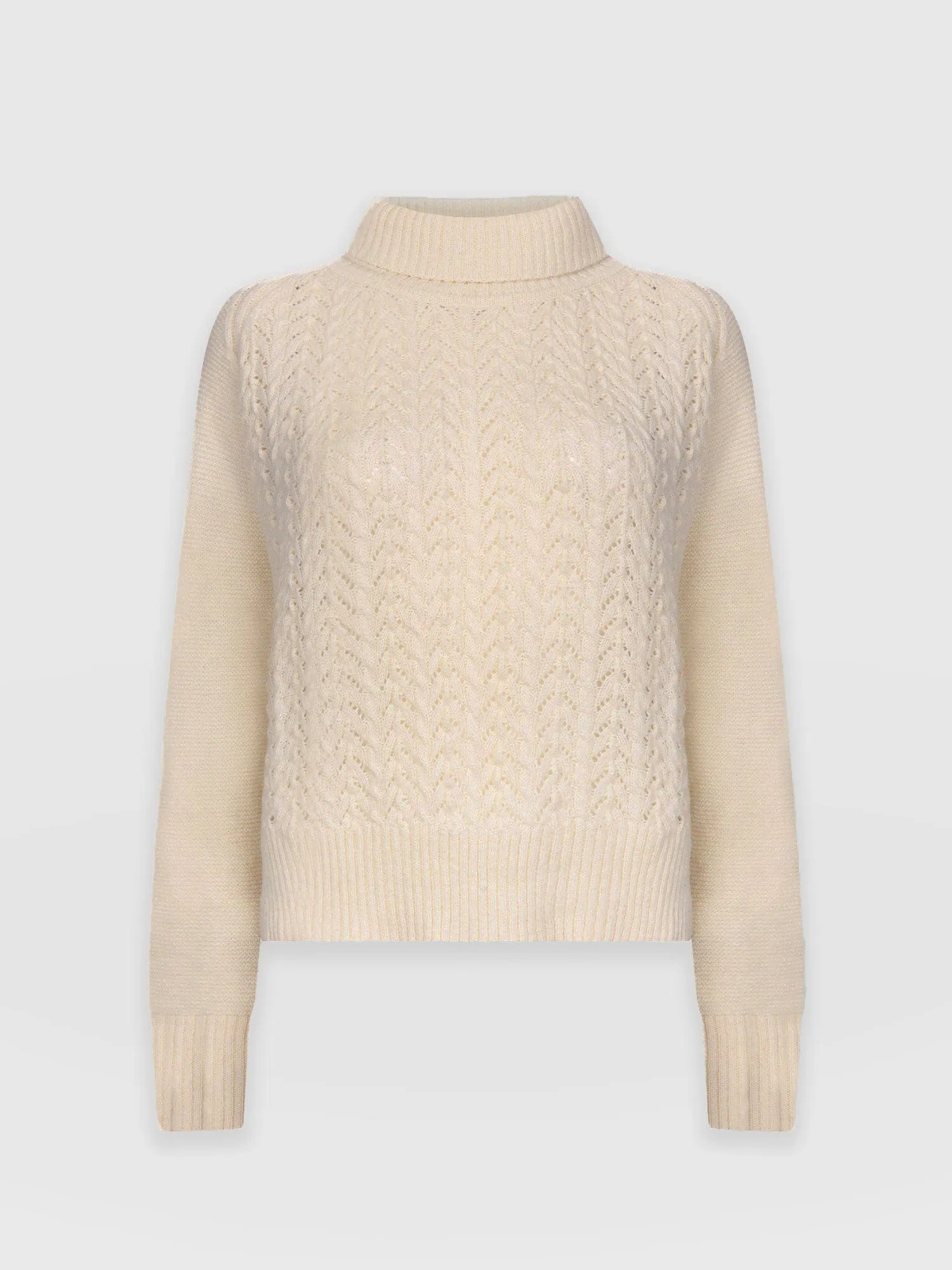 Glen Cable Knit Jumper - Cream