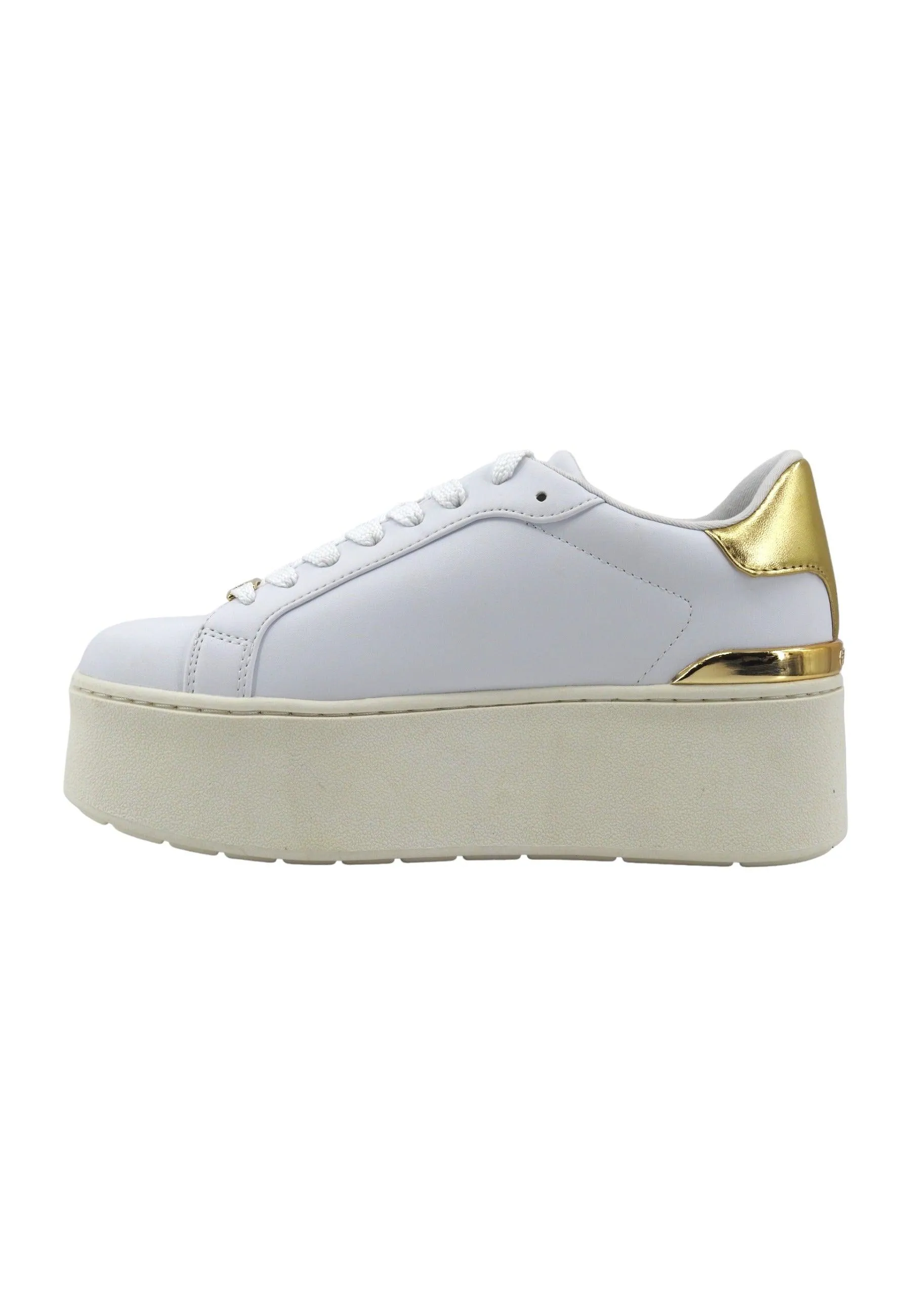 GUESS Sneaker Platform Donna White Gold FLPWLLLEL12