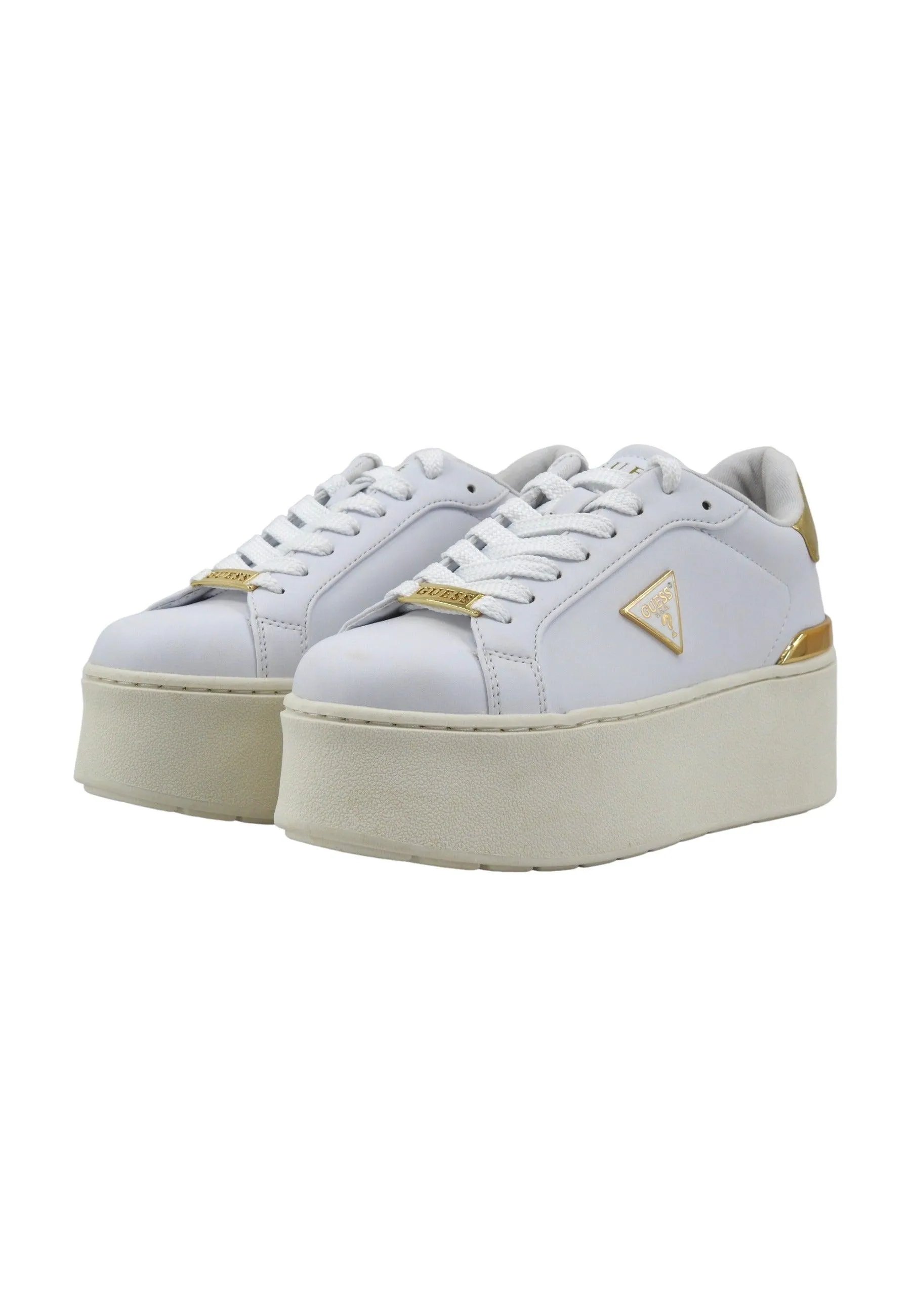 GUESS Sneaker Platform Donna White Gold FLPWLLLEL12