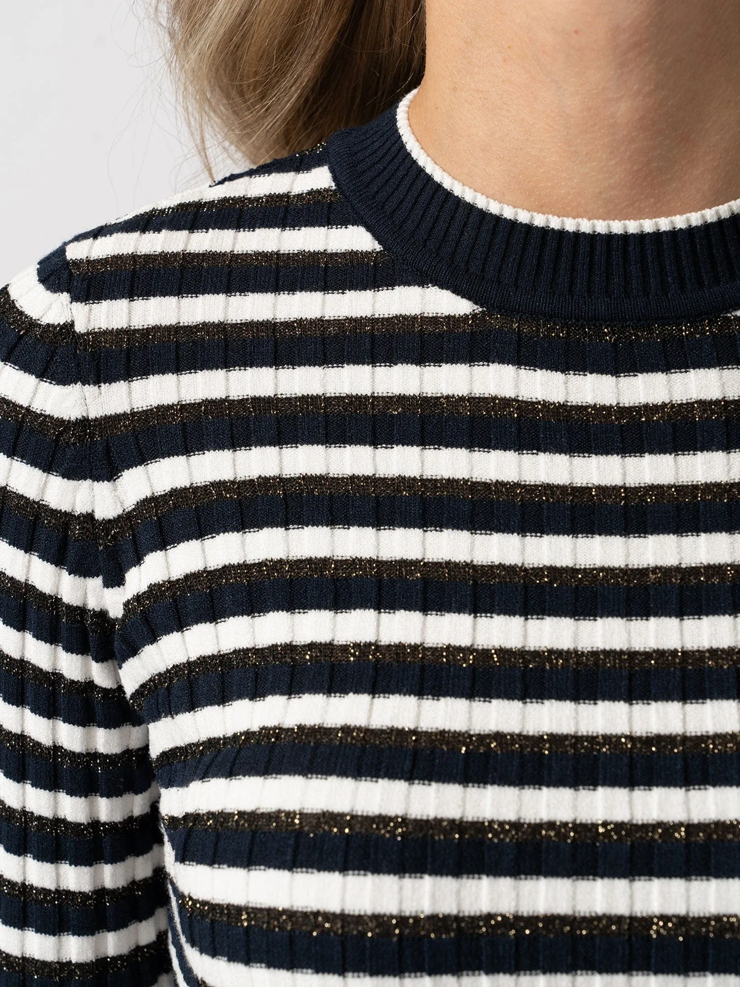 Harlow Knit - Navy and White