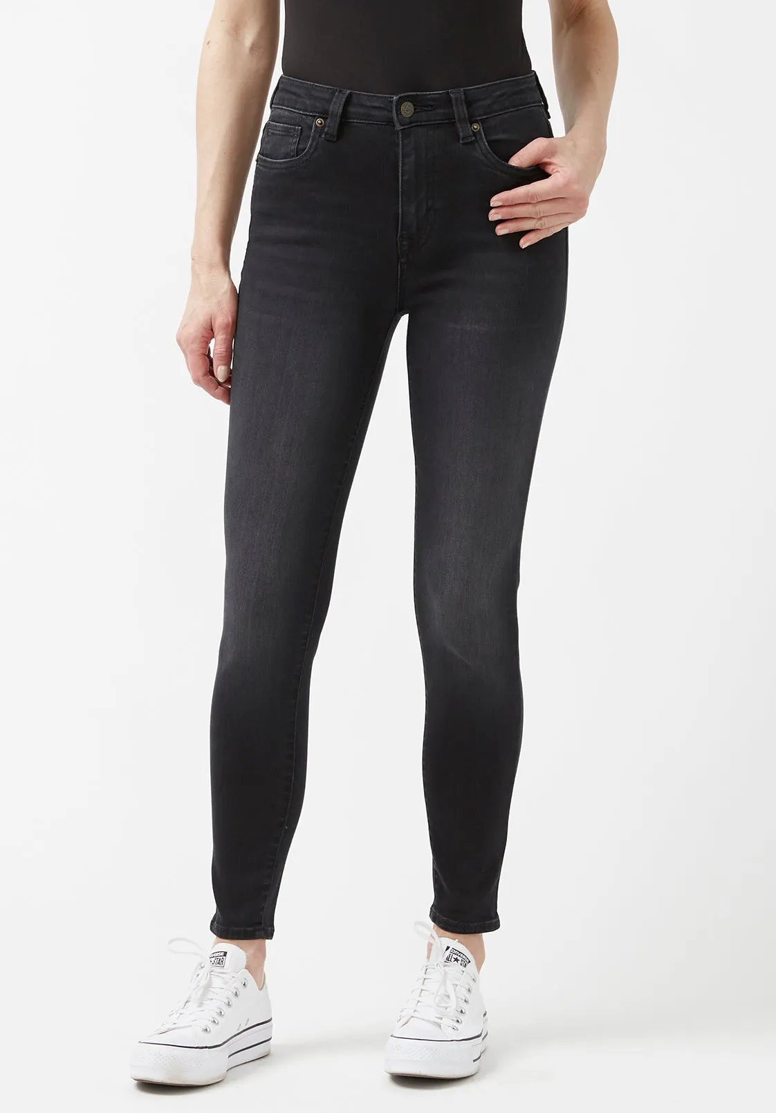 High Rise Skinny Skylar Women's Jeans in Carbon Black - BL15664