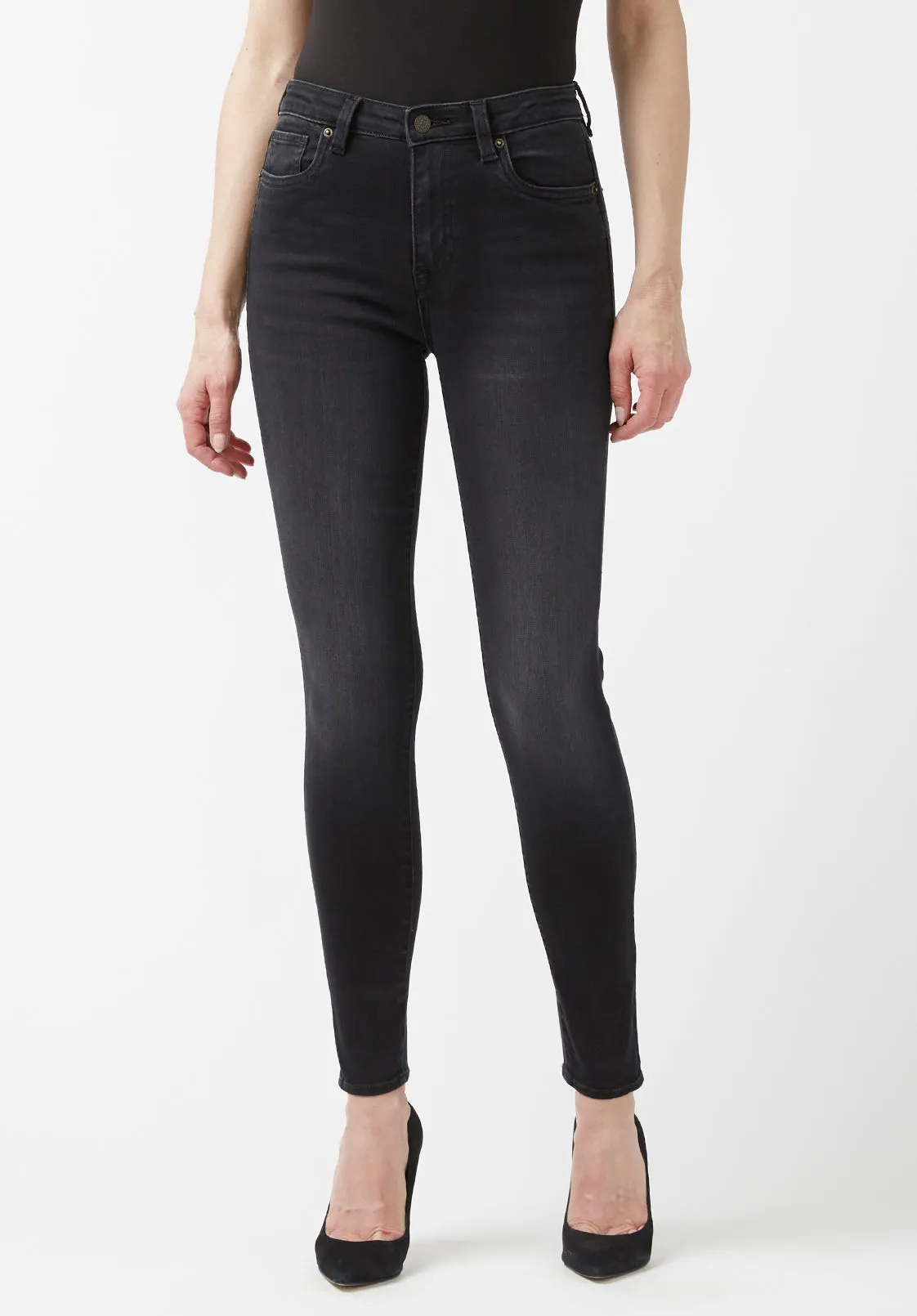 High Rise Skinny Skylar Women's Jeans in Carbon Black - BL15664