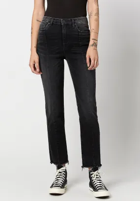 High Rise Straight Jayden Women's Jeans in Dark & Worn - BL15818