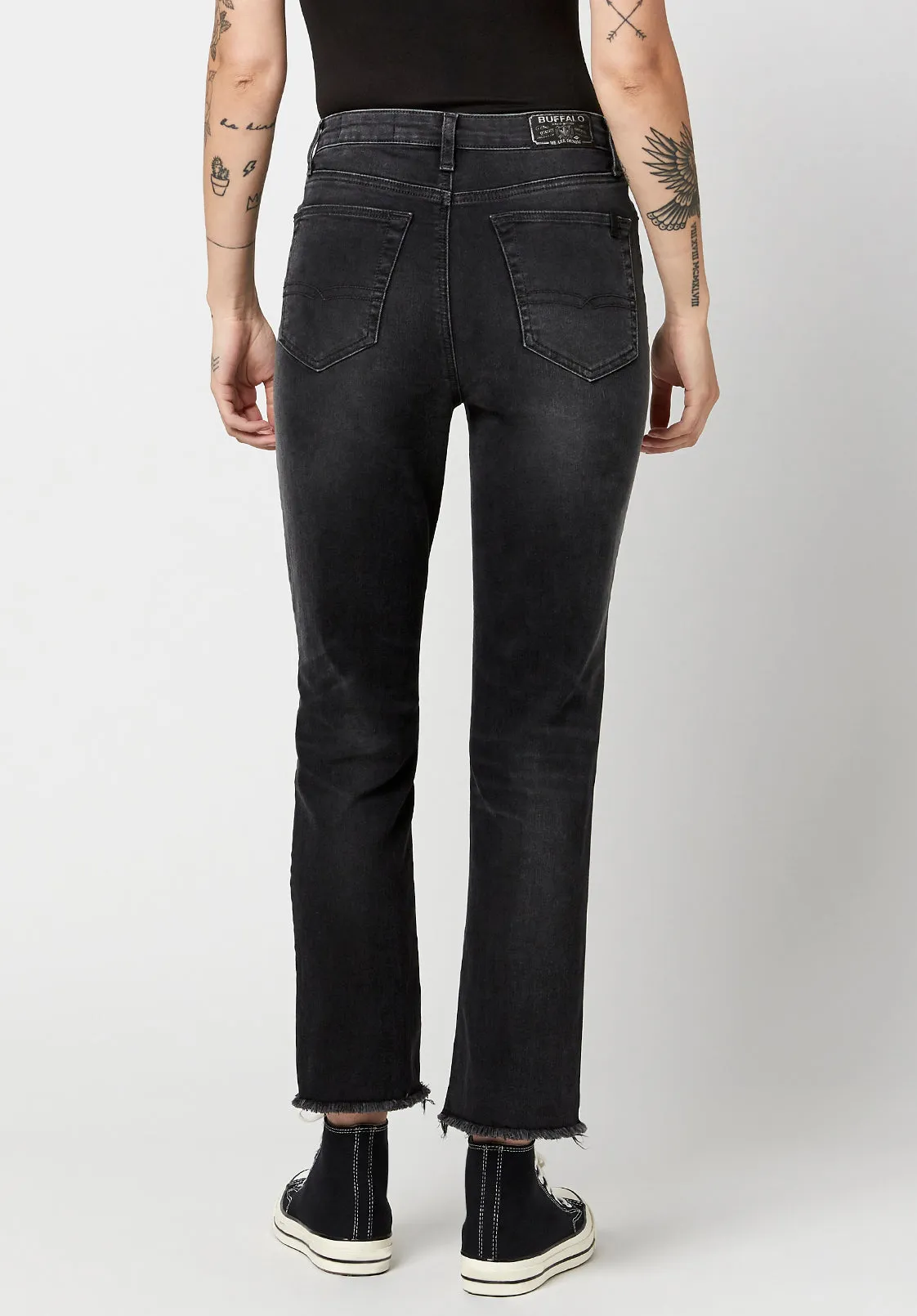 High Rise Straight Jayden Women's Jeans in Dark & Worn - BL15818