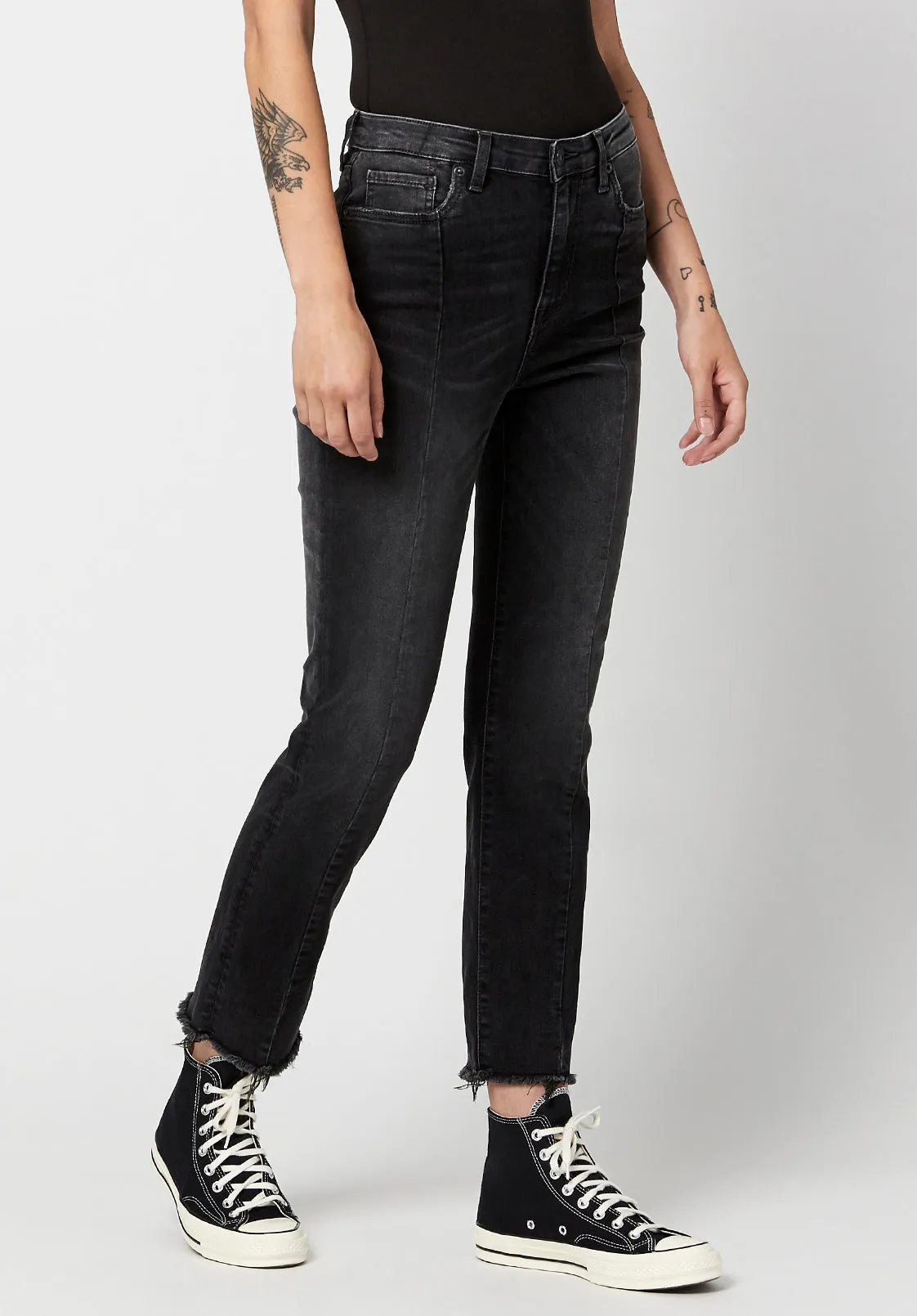 High Rise Straight Jayden Women's Jeans in Dark & Worn - BL15818