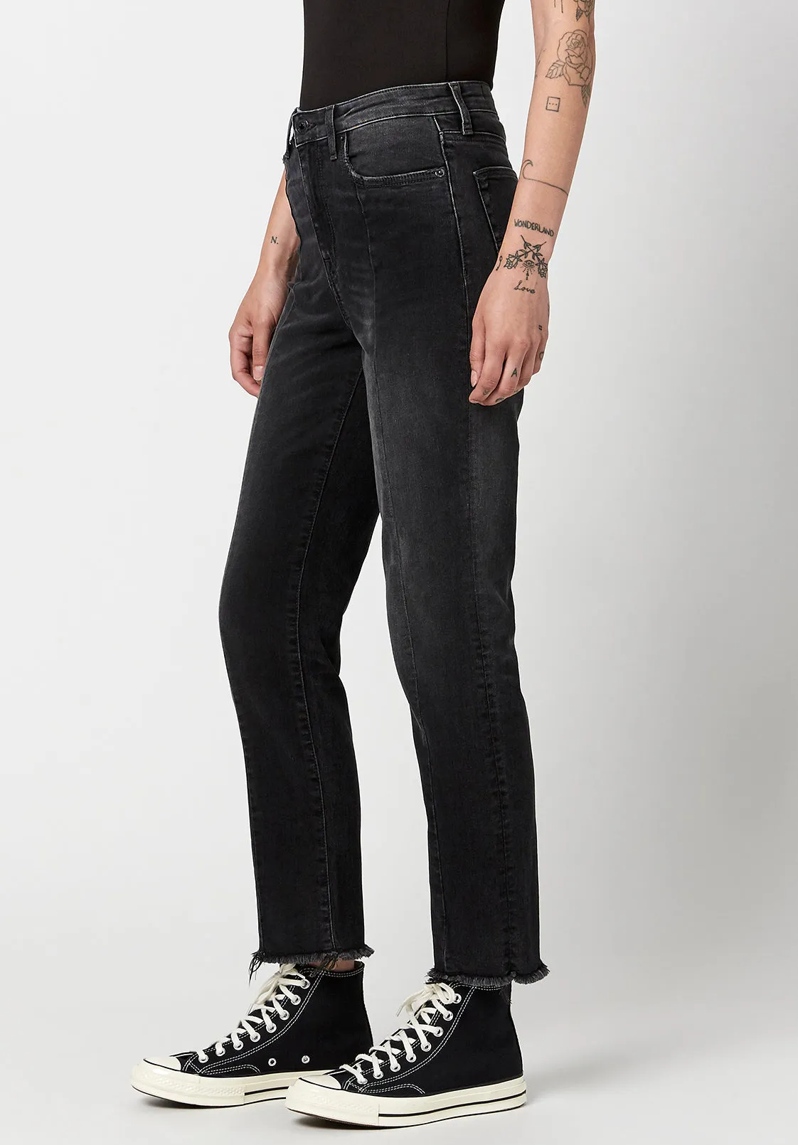 High Rise Straight Jayden Women's Jeans in Dark & Worn - BL15818