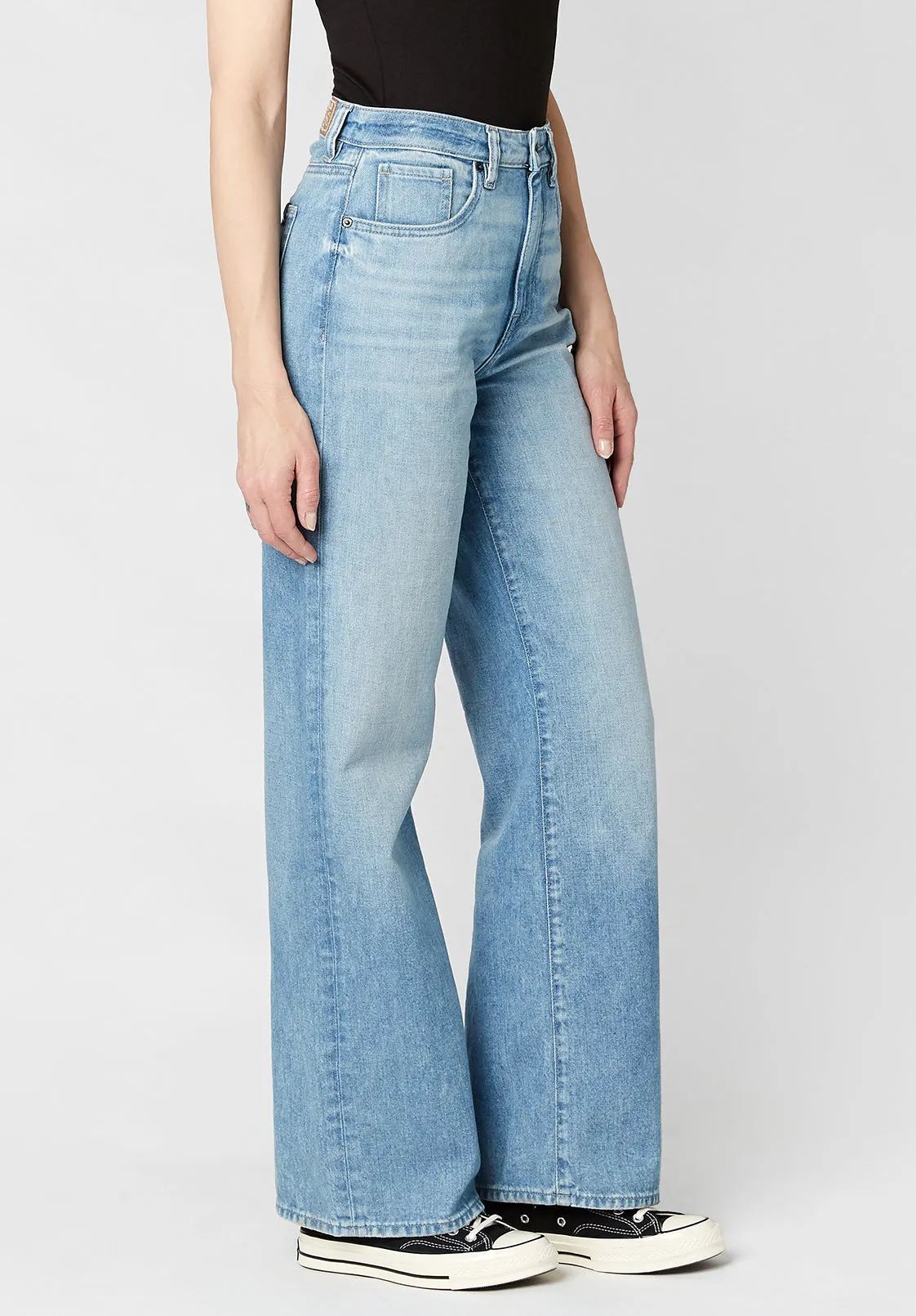 High Rise Wide Leg Addie Women's Jeans in Blue - BL15793