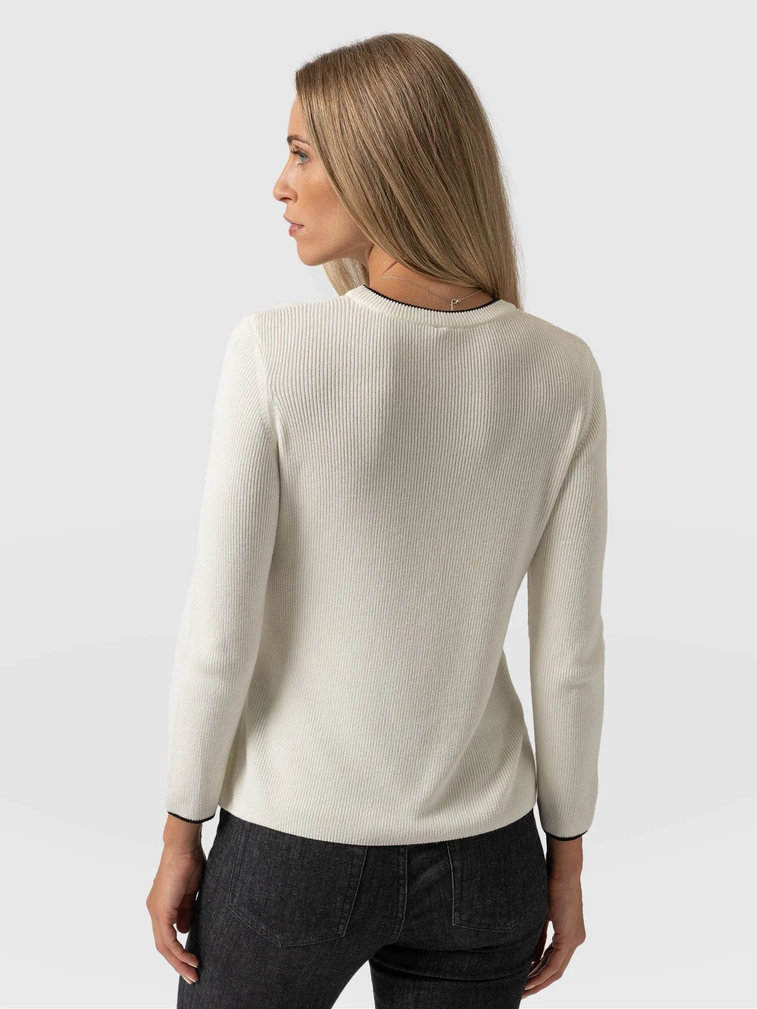 Honeycomb Rib Jumper - Cream