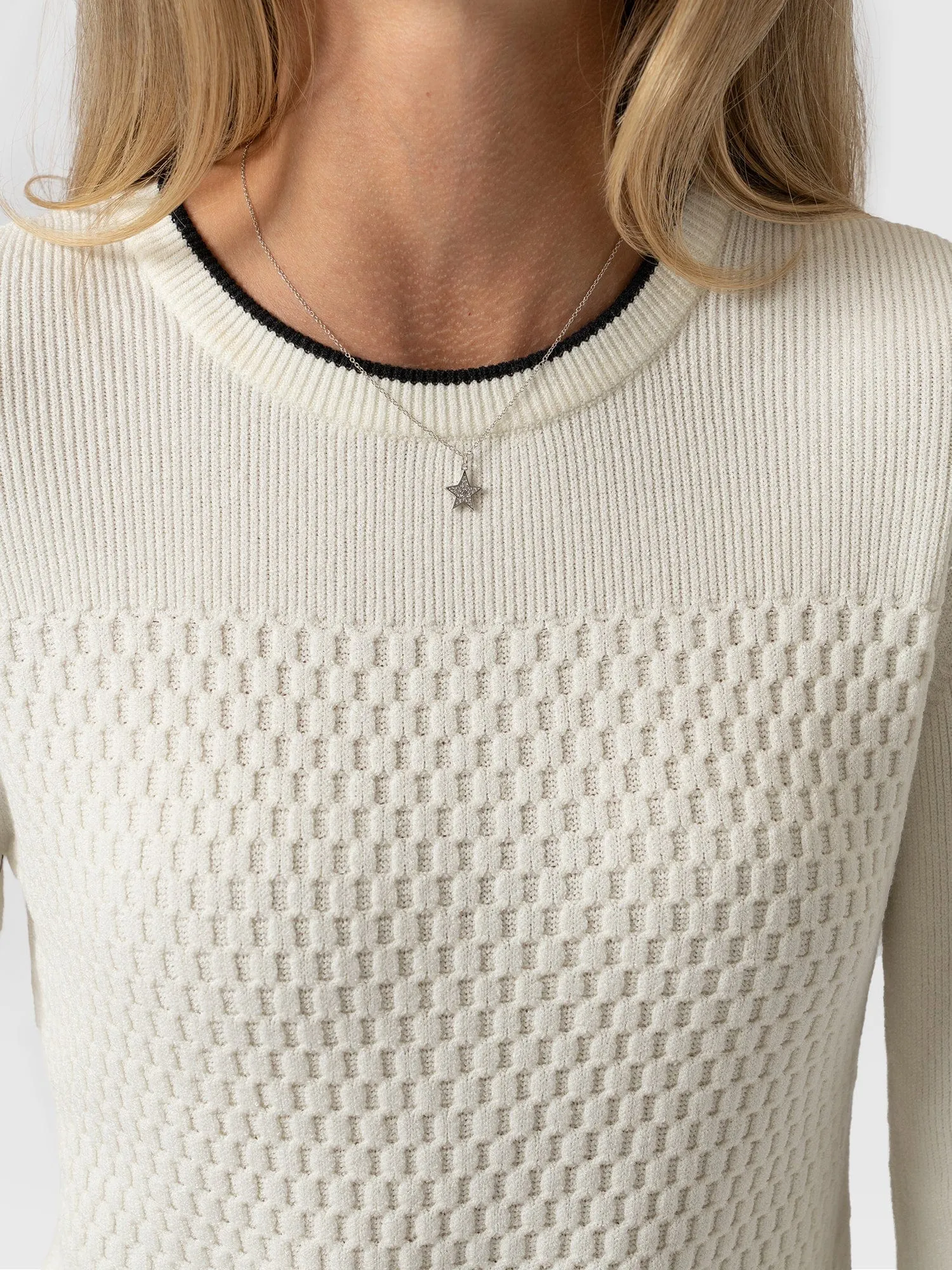 Honeycomb Rib Jumper - Cream