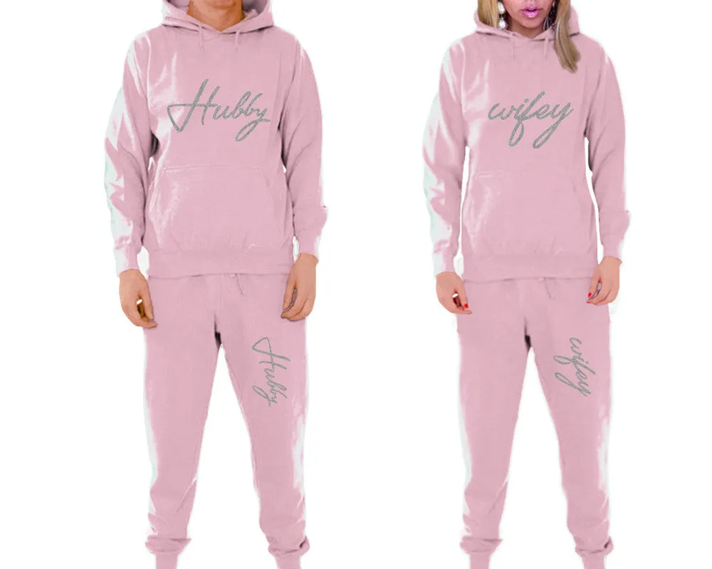 Hubby Wifey Couple Matching Hoodie and Jogger Pants Top&Bottom Sets