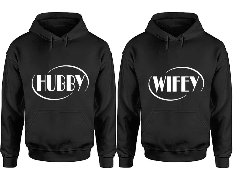 Hubby Wifey Couple Matching Pullover Hoodies